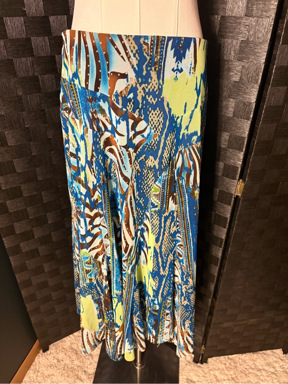 Vintage Y2K Tribal Boho Flowy Maxi LowRise Skirt